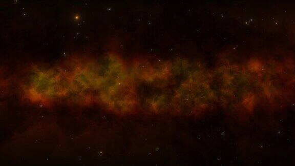3D宇宙与缓慢运动的恒星星云和星系