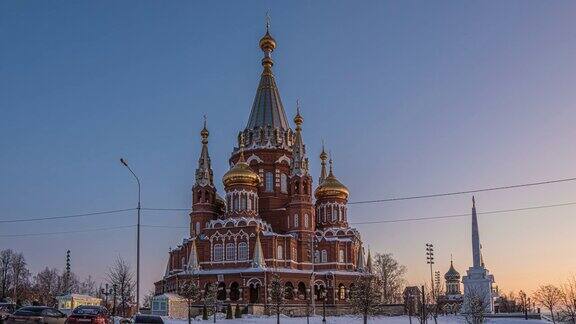 俄罗斯乌德穆尔特共和国伊热夫斯克圣迈克尔大教堂时光流逝伊热夫斯克美丽的风景