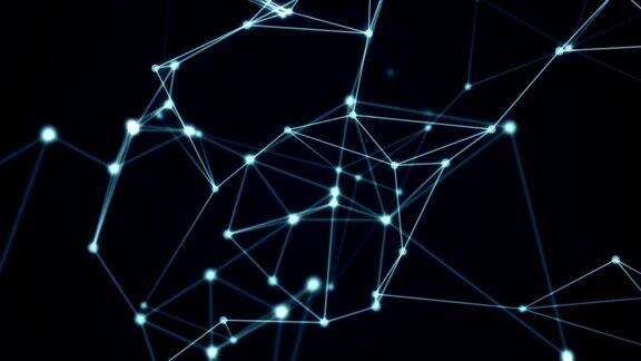 抽象的未来分子结构运动图形蓝色黑色背景计算机网络连接数字技术动画概念