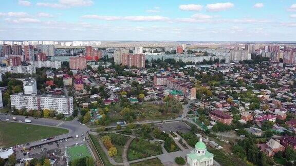 4K顿河畔罗斯托夫鸟瞰图罗斯托夫城的全景图