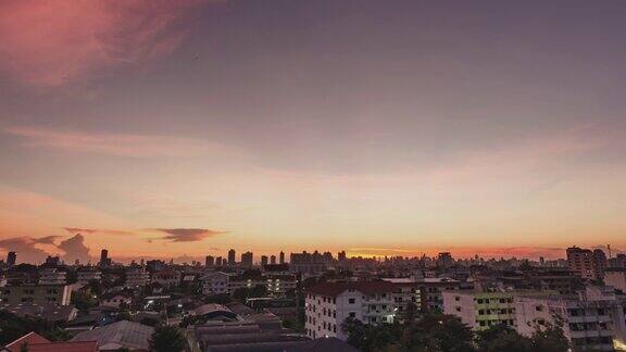 白天到夜晚的延时云天空景观