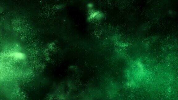 正在形成的粒子云(绿色)