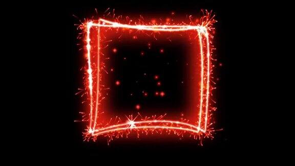 红光闪闪的粒子呈方形