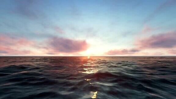 日落天空和海洋