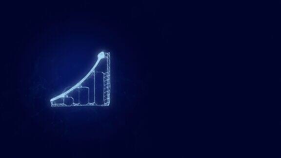 条形图动画图标与丛效果用点连接的线行神经丛