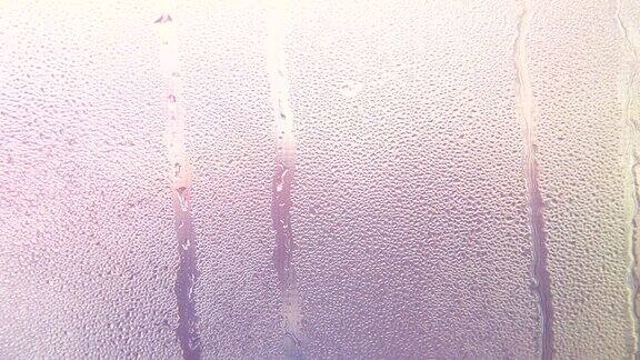 雨水滴在窗户玻璃上-全高清