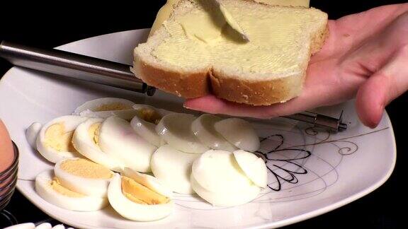 鸡蛋三明治特写