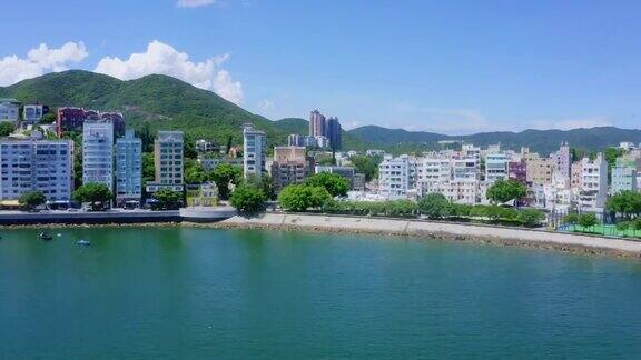 无人机拍摄的香港著名海滨城市赤柱