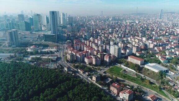伊斯坦布尔城市建筑全景鸟瞰图-商业和金融区