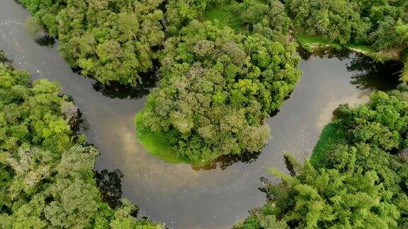 南美洲亚马逊雨林鸟瞰图