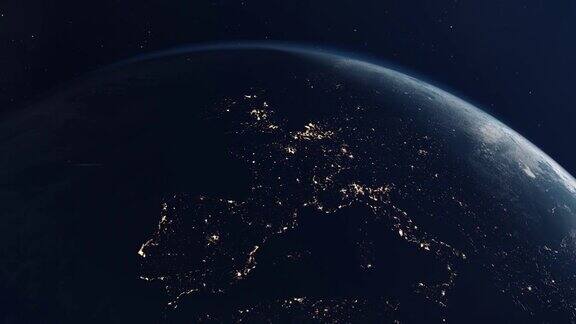 从地球轨道上看到的欧洲大停电