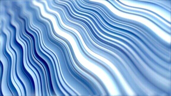蓝色波浪运动图形背景计算机生成的循环动画动态效果具有非常浅景深的现代动画模式3d渲染4kUHD
