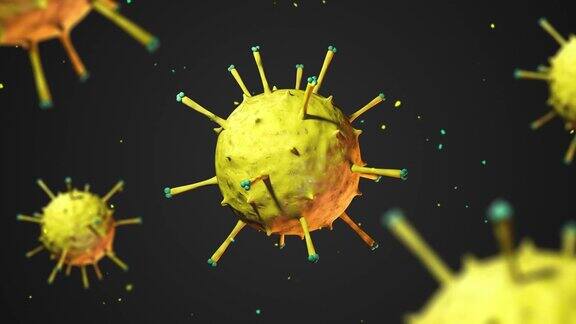 带有粒子的病毒和细菌动画
