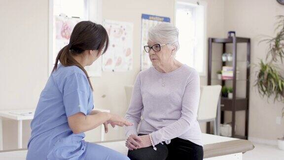 女性老年患者与民族护士预约