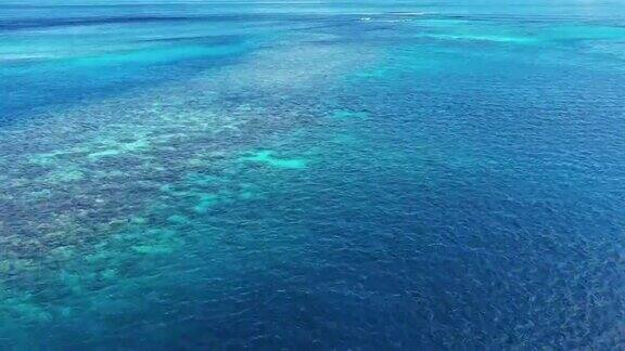 鸟瞰图珊瑚礁在马尔代夫