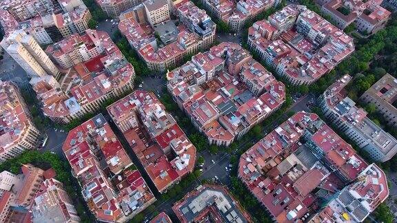 无人机俯瞰巴塞罗那