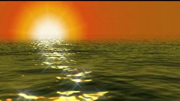 太阳闪耀的水