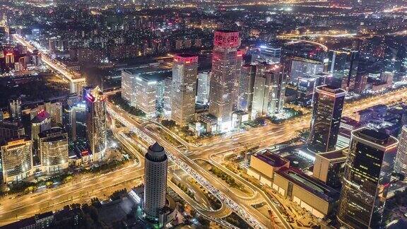 MSHAPAN北京中央商务区和夜间照明摩天大楼