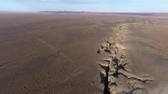 鸟瞰图在纳米布沙漠赛斯连姆峡谷