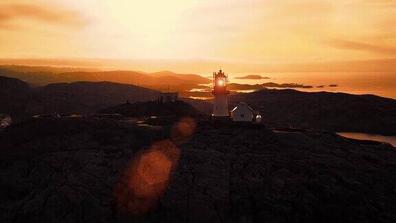 海岸的灯塔林德斯灯塔是位于挪威最南端的一座沿海灯塔
