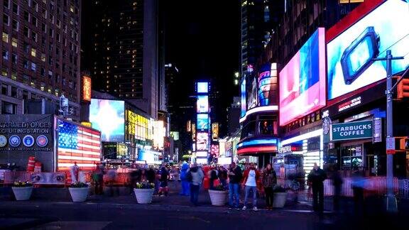 高清延时:纽约时代广场夜景