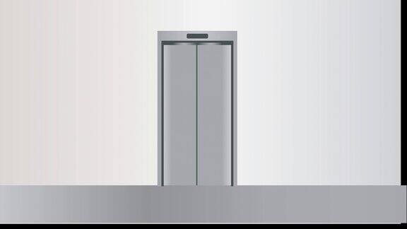 电梯电梯门关闭和打开显示绿色屏幕4K现代广告理念