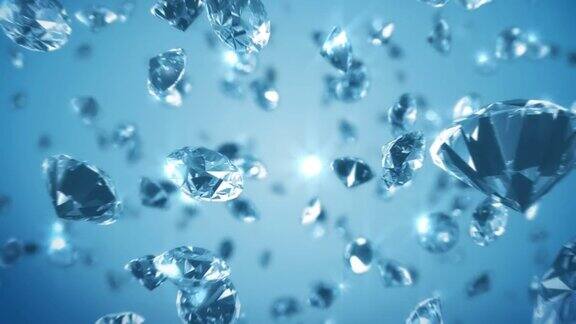 钻石变焦蓝色背景