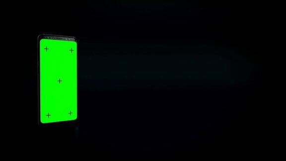 3D手机动画与轨迹点和绿色屏幕