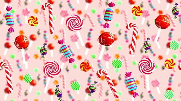 明亮的魅力甜多汁的糖果棒棒糖朱帕糖焦糖太妃糖从右到左移动高质量的背景淡粉色的糖果