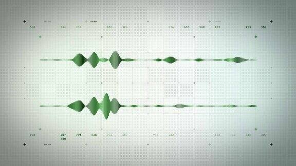 音频波形立体声绿色Lite