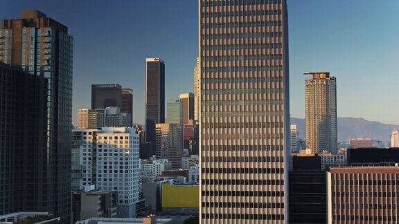洛杉矶市中心摩天大楼-无人机拍摄