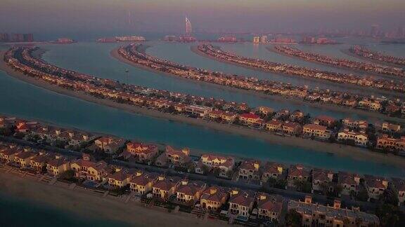 迪拜无人机空中棕榈和亚特兰蒂斯棕榈度假胜地迪拜阿拉伯联合酋长国