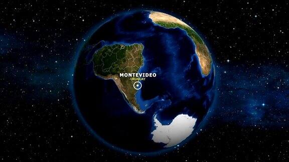 地球放大地图-乌拉圭蒙得维的亚