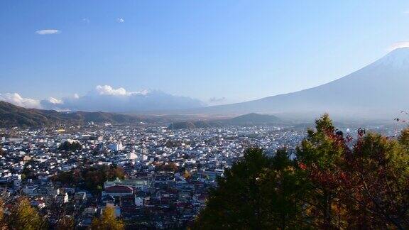 美丽的风景雪山富士山