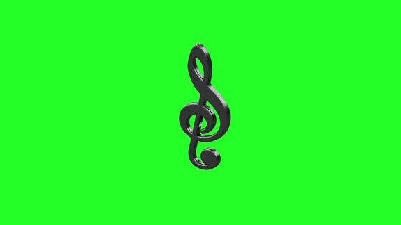 音乐背景与音乐键渲染3D绿色背景