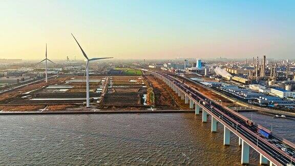 杭州湾大桥夕阳美景