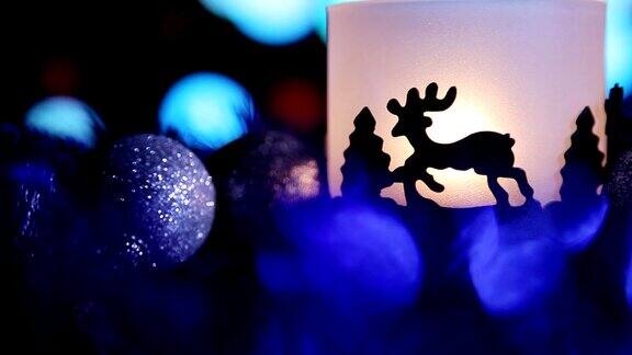 圣诞新年鹿灯背景