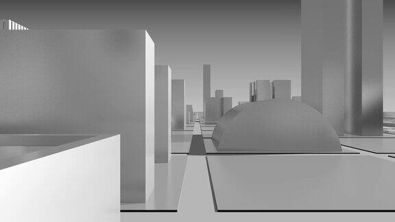 3D增长的城市摩天大楼