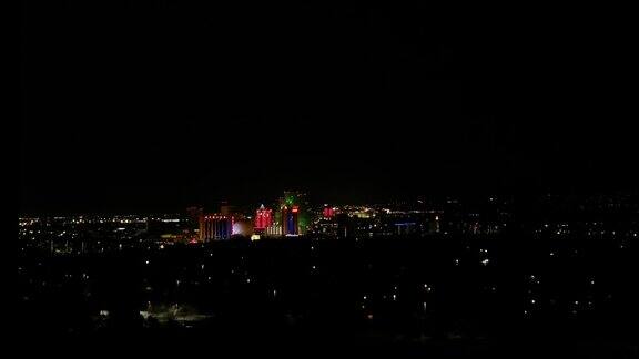 内华达州里诺市夜景鸟瞰图