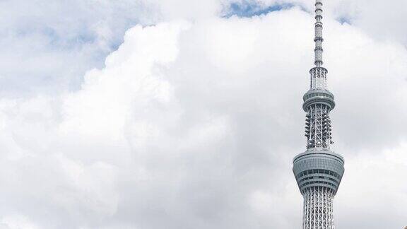 4K时间间隔:东京白天的天空树