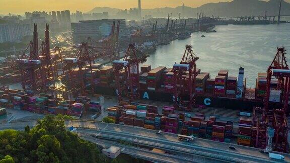 香港国际港口货物进出口集装箱货物装载