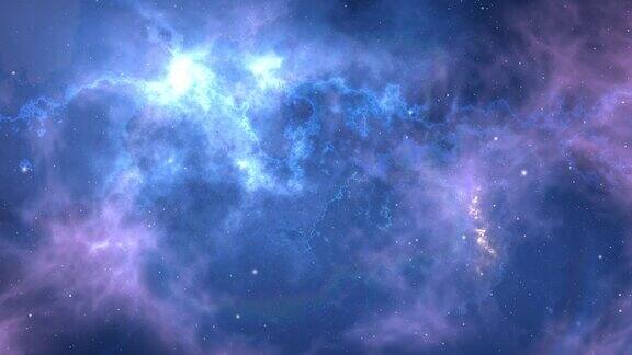 在猎户座星云飞行4K是科学电影和电影的动态镜头
