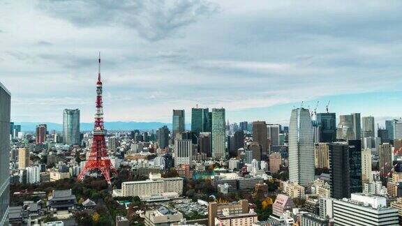 4K延时:鸟瞰图东京城市景观日本