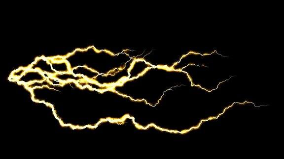 电力的爆裂声电弧的抽象背景现实的闪电有闪电的雷雨无缝循环黄金