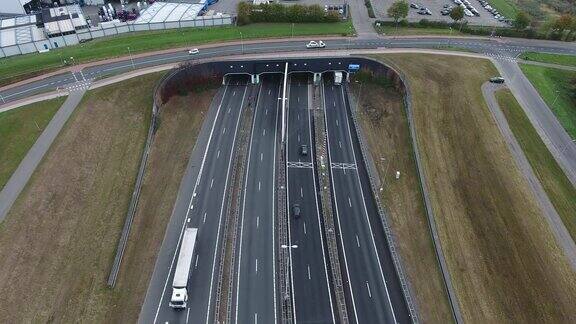 A16高速公路水下隧道鸟瞰图荷兰