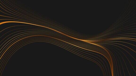 金色闪亮的波浪抽象的运动背景