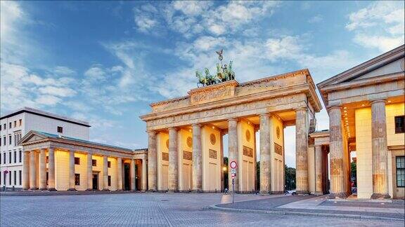 柏林的勃兰登堡门时光流逝没人