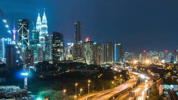 延时交通马来西亚城市放大4k视频