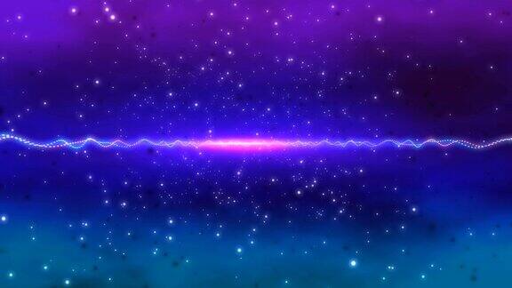 霓虹紫色太空星移动循环背景