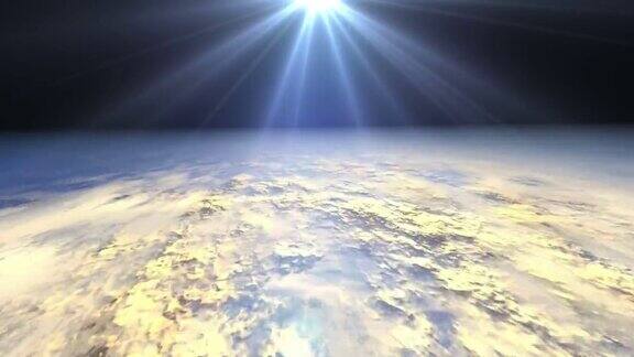 地球大气层在高高的云层之上